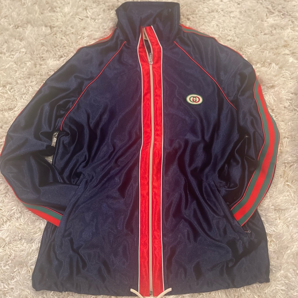 Gucci Track jacket, silver zipper, original, never been worn